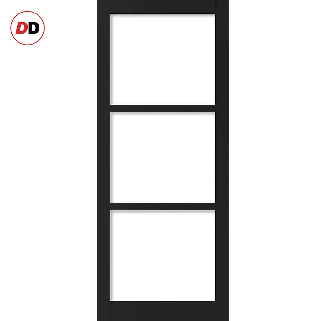 Bespoke Handmade Eco-Urban® Manchester 3 Pane Double Evokit Pocket Door DD6306G - Clear Glass - Colour Options