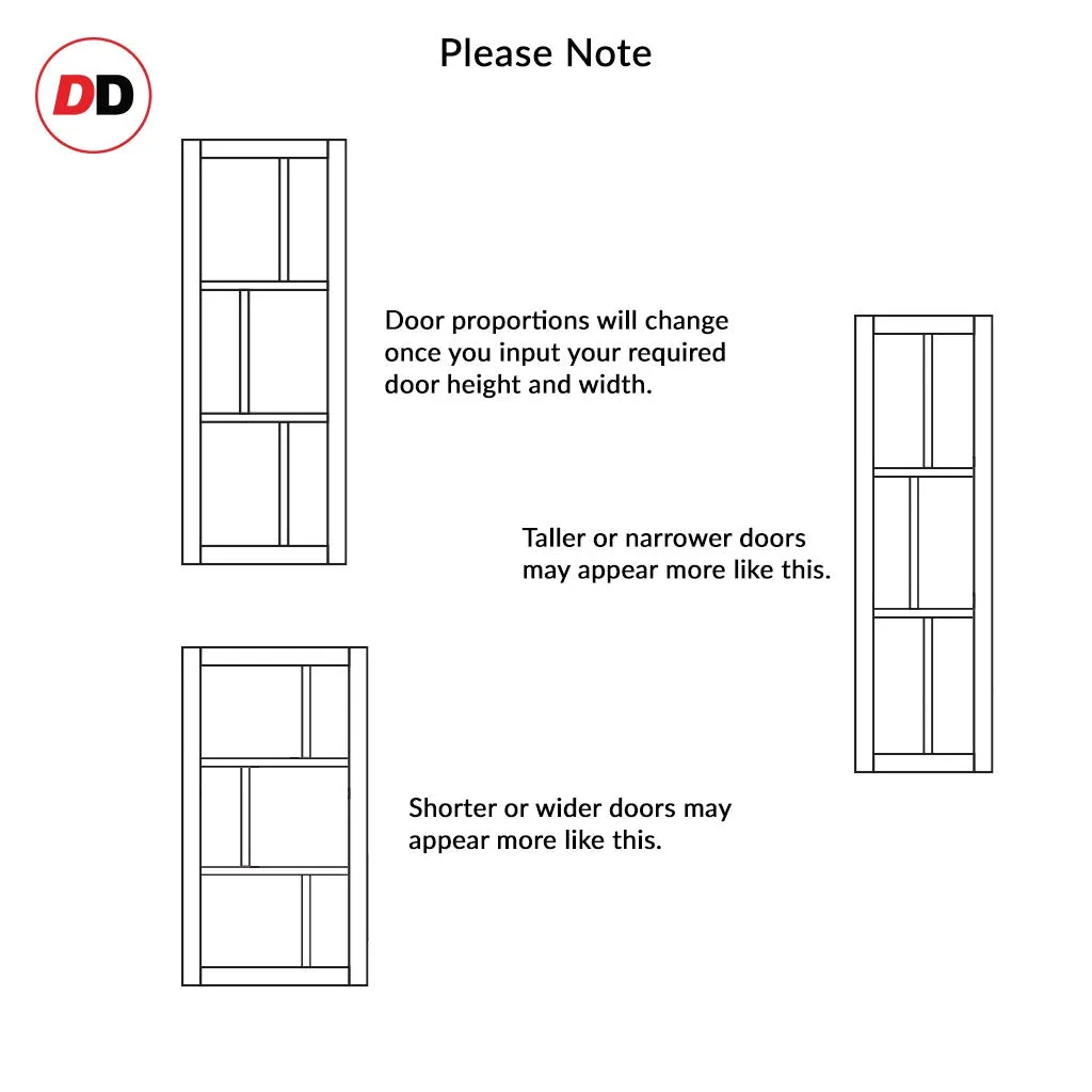 Bespoke Handmade Eco-Urban® Milan 6 Pane Double Absolute Evokit Pocket Door DD6422SG Frosted Glass - Colour Options