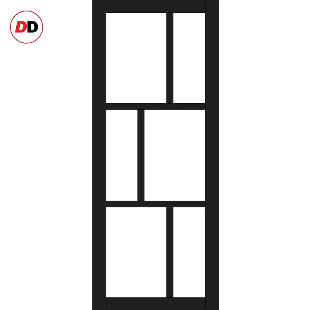 Bespoke Handmade Eco-Urban® Milan 6 Pane Single Absolute Evokit Pocket Door DD6422G Clear Glass - Colour Options