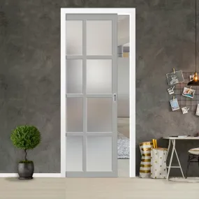 Bespoke Handmade Eco-Urban® Perth 8 Pane Single Evokit Pocket Door DD6318SG - Frosted Glass - Colour Options