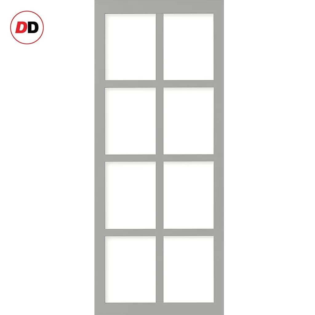 Bespoke Handmade Eco-Urban® Perth 8 Pane Single Evokit Pocket Door DD6318SG - Frosted Glass - Colour Options