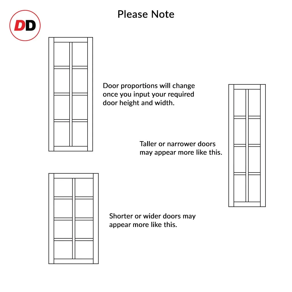 Bespoke Handmade Eco-Urban® Perth 8 Pane Single Evokit Pocket Door DD6318SG - Frosted Glass - Colour Options