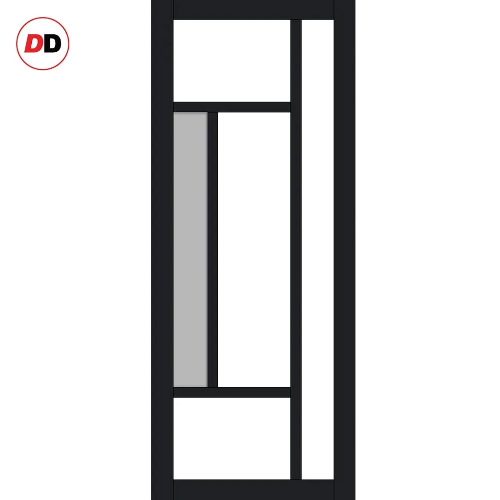 Bespoke Handmade Eco-Urban® Portobello 5 Pane Single Evokit Pocket Door DD6438G Clear Glass(1 FROSTED PANE) - Colour Options