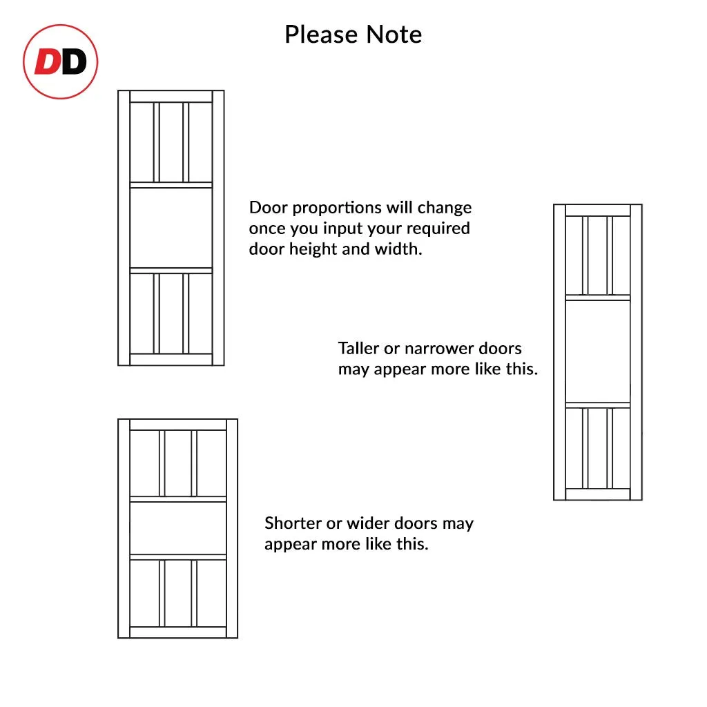 Bespoke Handmade Eco-Urban® Queensland 7 Panel Double Absolute Evokit Pocket Door DD6424 - Colour Options