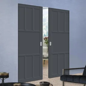 Bespoke Handmade Eco-Urban® Queensland 7 Panel Double Absolute Evokit Pocket Door DD6424 - Colour Options