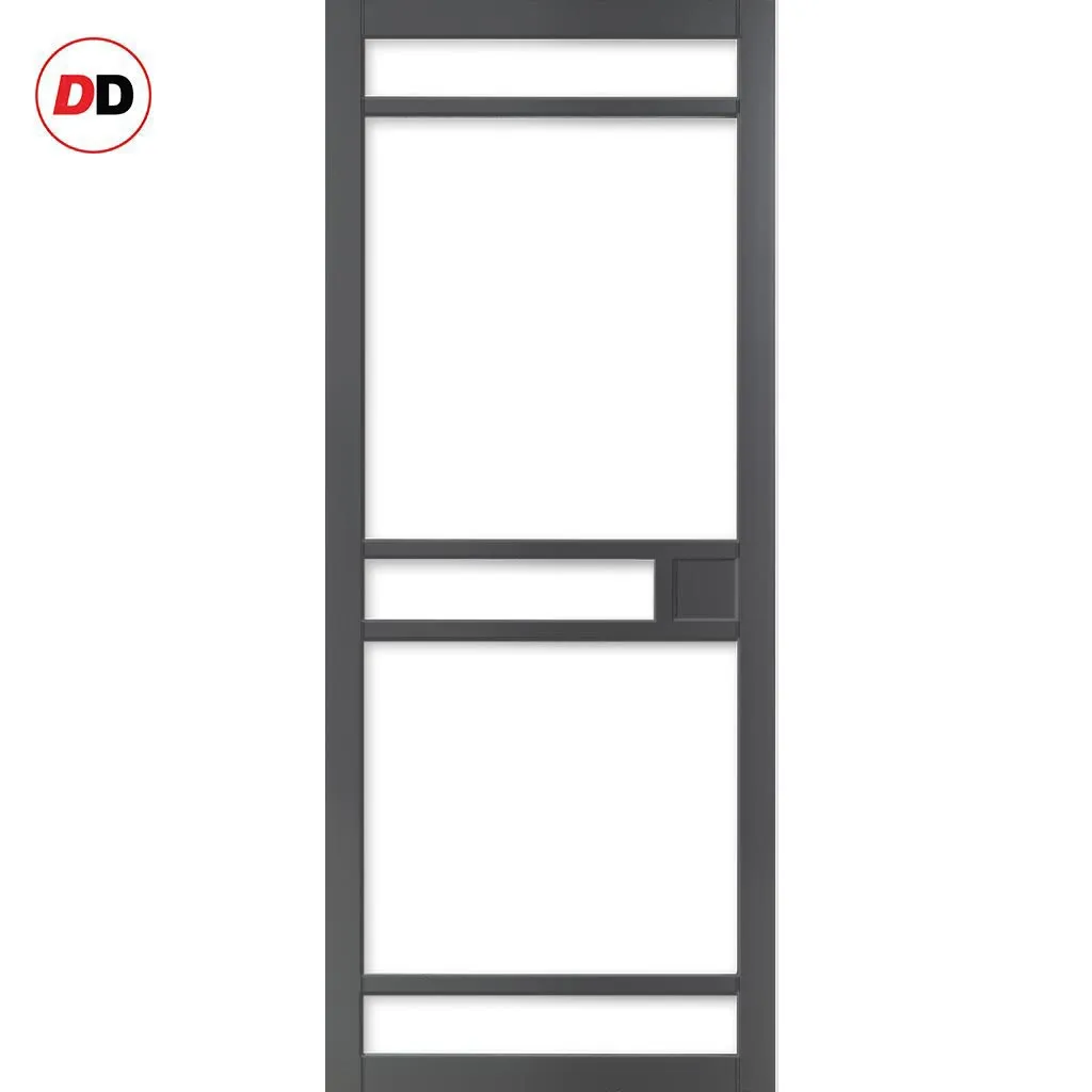 Bespoke Handmade Eco-Urban® Sheffield 5 Pane Double Evokit Pocket Door DD6312G - Clear Glass - Colour Options