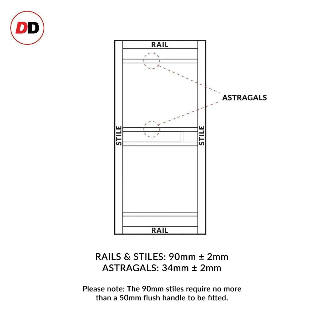 Bespoke Handmade Eco-Urban® Sheffield 5 Pane Double Evokit Pocket Door DD6312G - Clear Glass - Colour Options