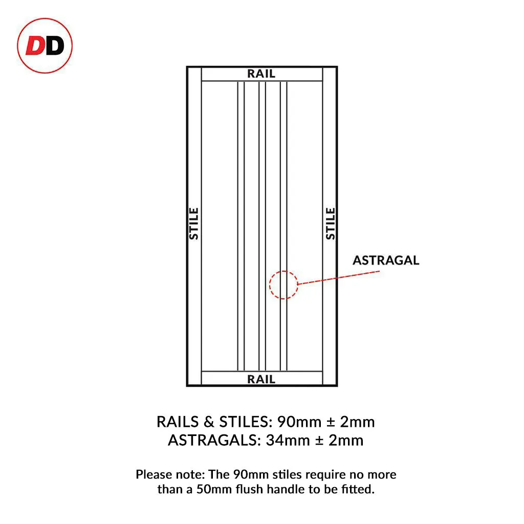 Bespoke Handmade Eco-Urban® Skye 4 Panel Single Absolute Evokit Pocket Door DD6435 - Colour Options