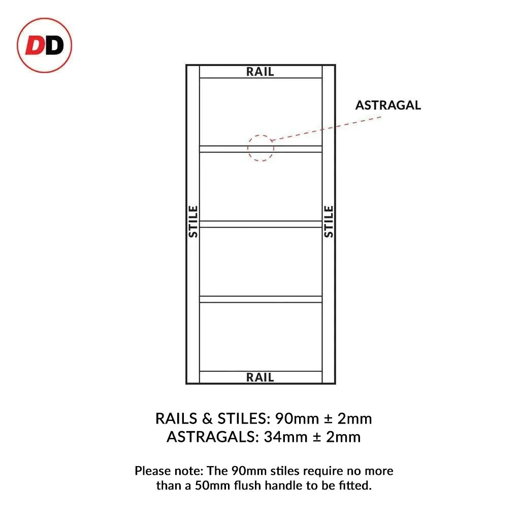 Bespoke Handmade Eco-Urban® Staten 3 Pane 1 Panel Double Absolute Evokit Pocket Door DD6310G - Clear Glass - Colour Options