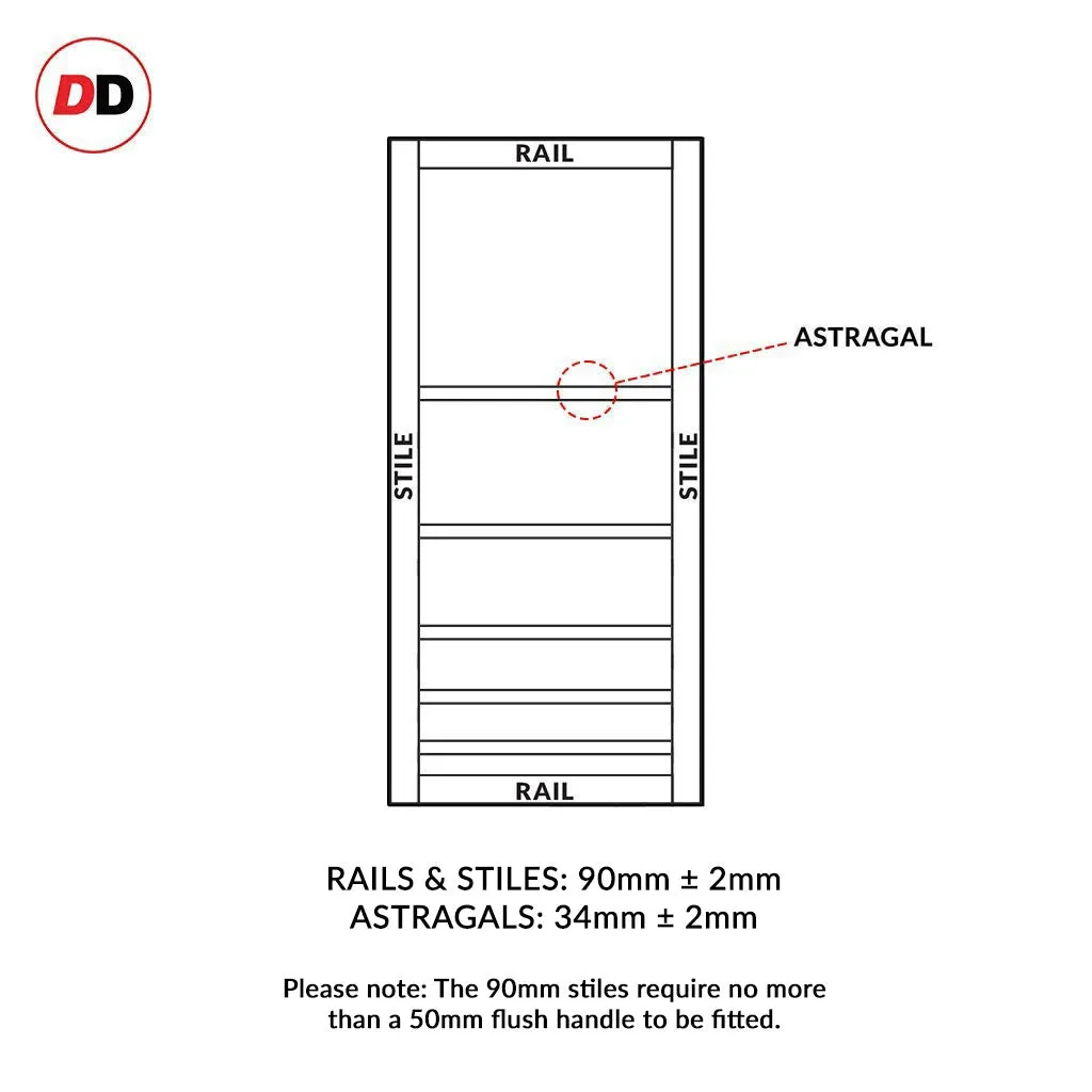 Bespoke Handmade Eco-Urban® Stockholm 7 Panel Double Evokit Pocket Door DD6407 - Colour Options