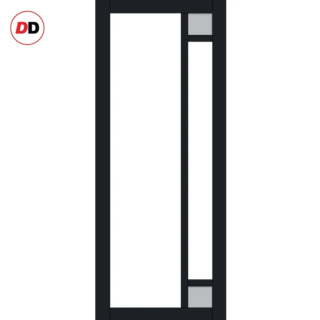 Bespoke Handmade Eco-Urban® Suburban 4 Pane Double Evokit Pocket Door DD6411G Clear Glass(2 FROSTED CORNER PANES)- Colour Options