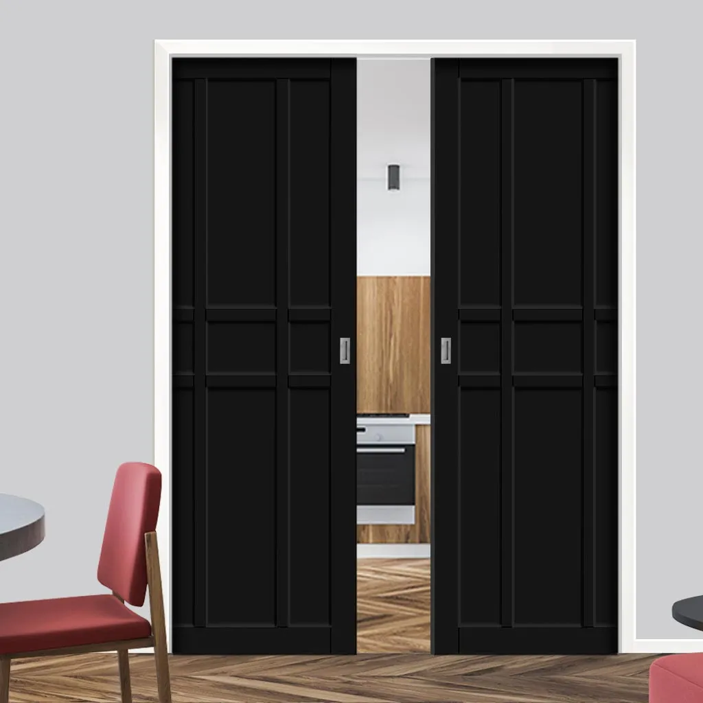 Bespoke Handmade Eco-Urban® Tromso 9 Panel Double Evokit Pocket Door DD6402 - Colour Options