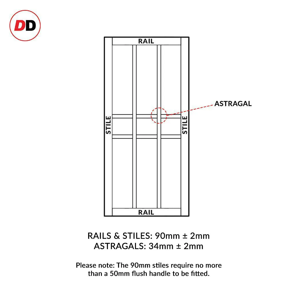 Bespoke Handmade Eco-Urban® Tromso 9 Panel Double Evokit Pocket Door DD6402 - Colour Options