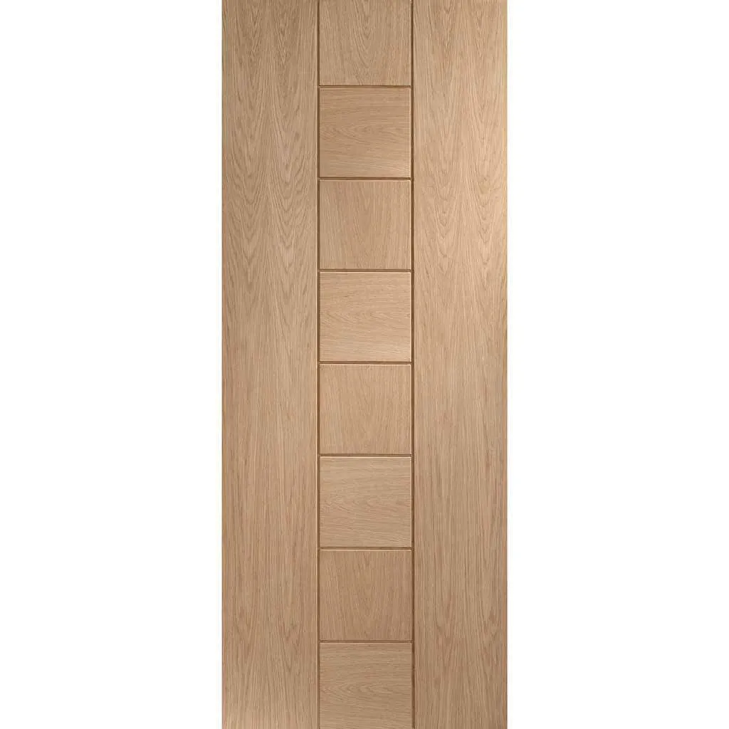 Bespoke Messina Oak Flush Single Frameless Pocket Door - Prefinished