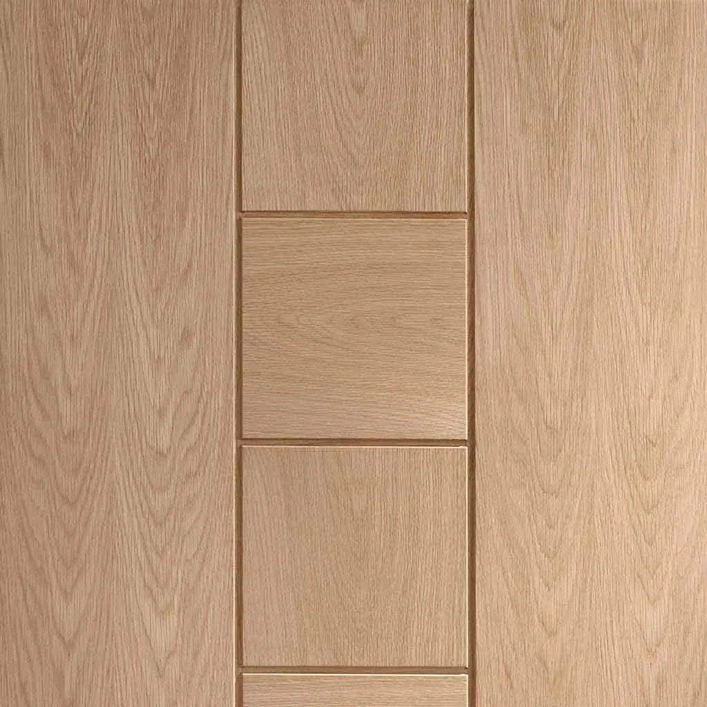 Bespoke Messina Oak Flush Single Frameless Pocket Door - Prefinished