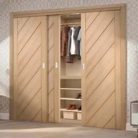 Bespoke Monza Oak 3 Door Maximal Wardrobe and Frame Kit