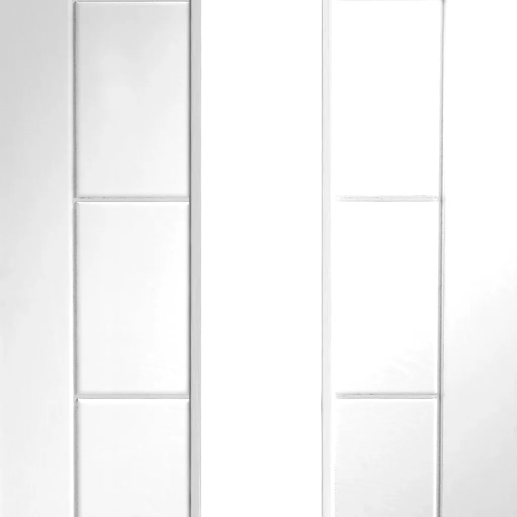 Bespoke Palermo 1L Glazed 4 Door Maximal Wardrobe and Frame Kit - White Primed