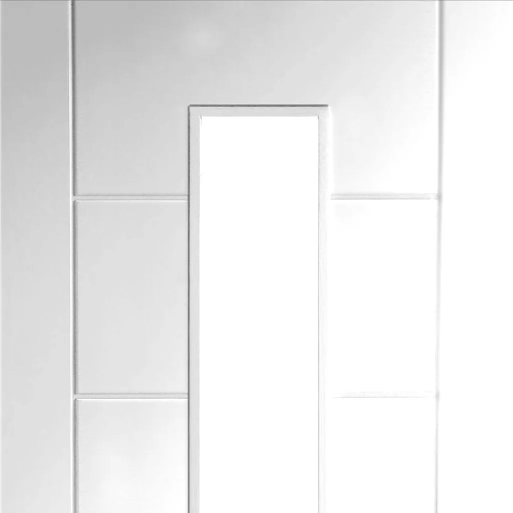 Bespoke Palermo 1L Glazed 4 Door Maximal Wardrobe and Frame Kit - White Primed