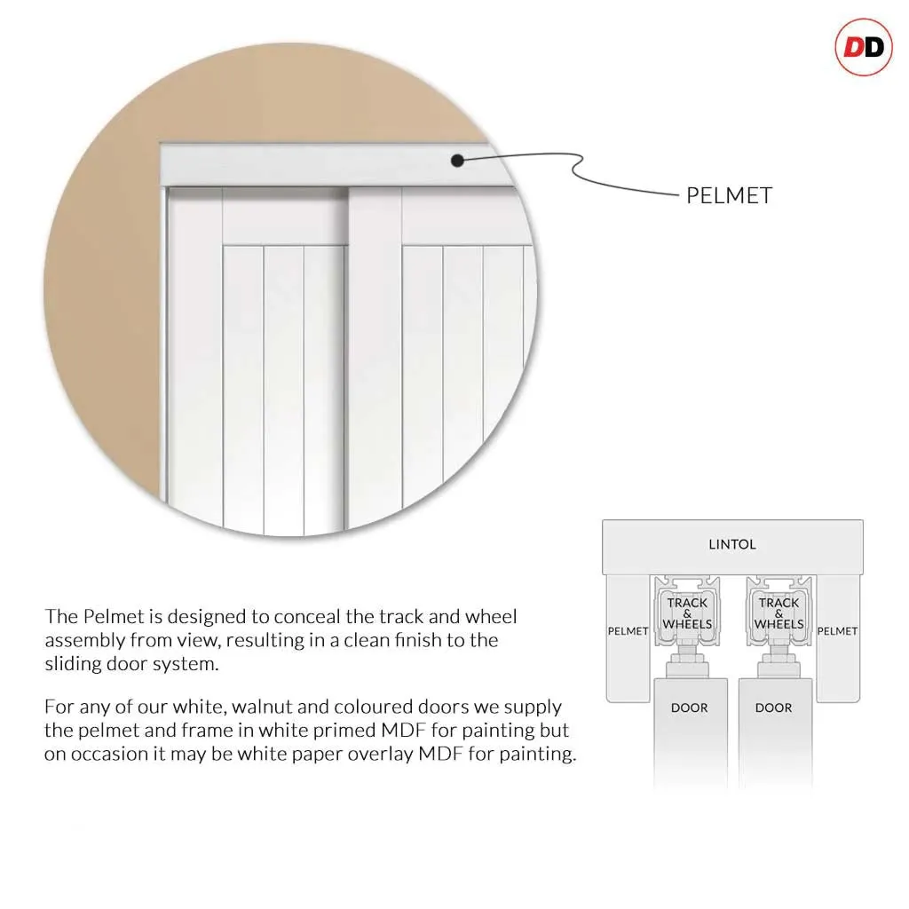 Bespoke Pass-Easi Altino Flush - 4 Sliding Doors and Frame Kit - White Primed