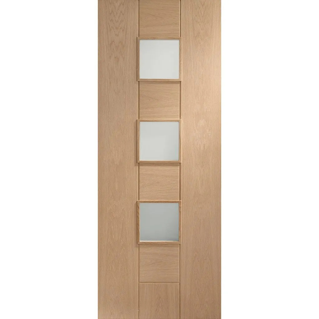 Bespoke Pass-Easi Messina Oak Glazed - 3 Sliding Doors and Frame Kit