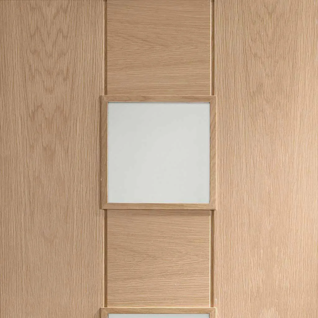 Bespoke Pass-Easi Messina Oak Glazed - 3 Sliding Doors and Frame Kit