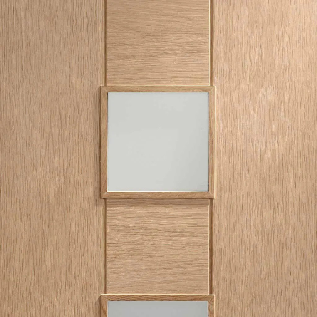 Bespoke Pass-Easi Messina Oak Glazed - 3 Sliding Doors and Frame Kit