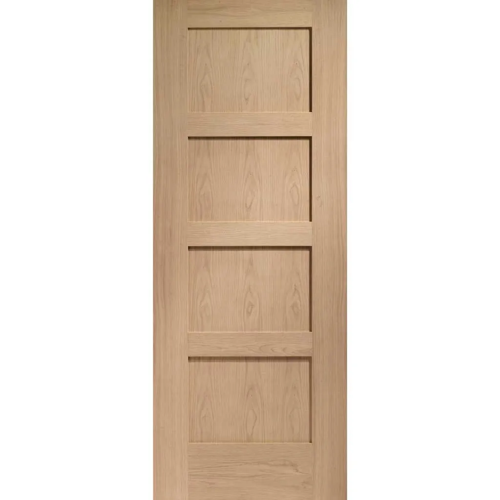 Bespoke Pass-Easi Shaker Oak 4 Panel - 2 Sliding Doors and Frame Kit