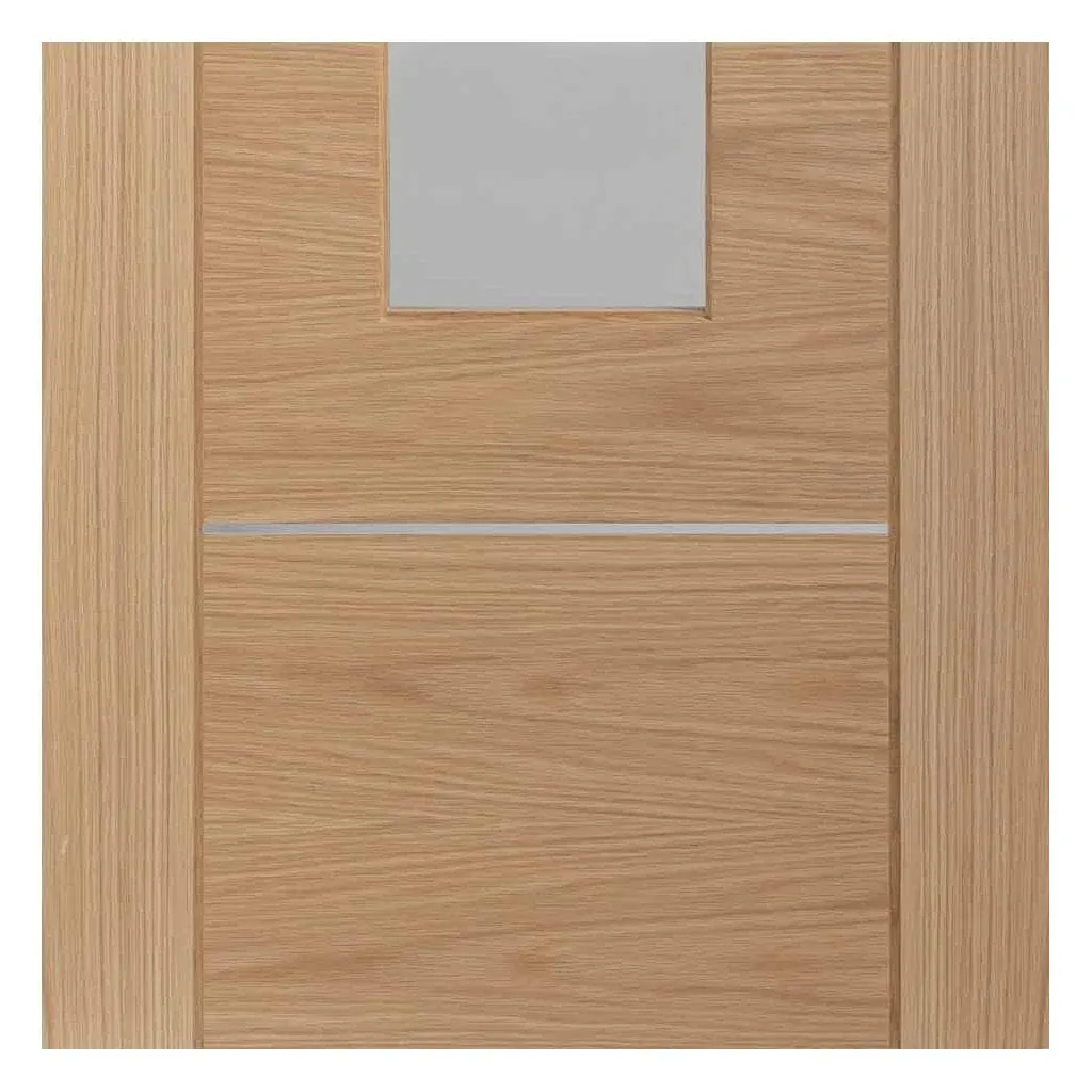 Bespoke Portici Oak Glazed 3 Door Maximal Wardrobe and Frame Kit - Aluminium Inlay - Prefinished