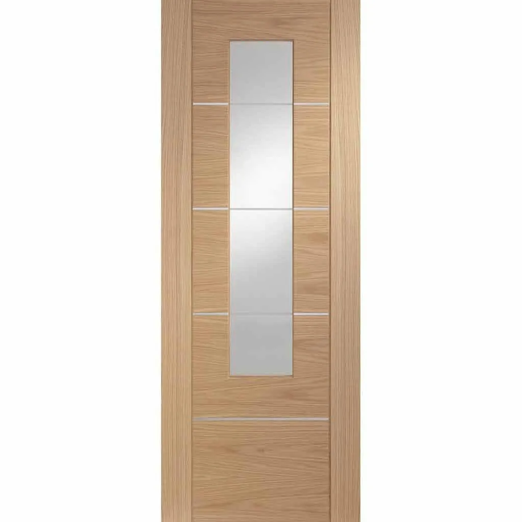 Bespoke Portici Oak Glazed 3 Door Maximal Wardrobe and Frame Kit - Aluminium Inlay - Prefinished