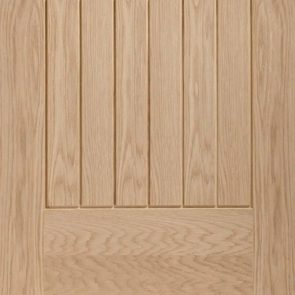 Bespoke Suffolk Oak Single Frameless Pocket Door - Vertical Lining - Prefinished