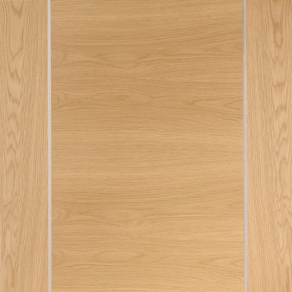 Bespoke Thrufold Forli Oak Flush Folding 2 0 Door - Aluminium Inlay - Prefinished