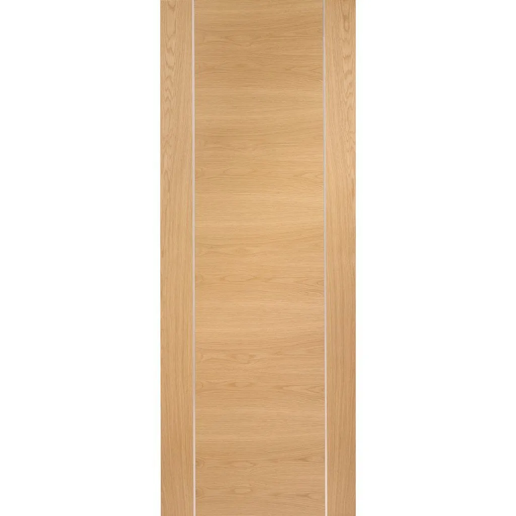 Bespoke Thrufold Forli Oak Flush Folding 2 0 Door - Aluminium Inlay - Prefinished