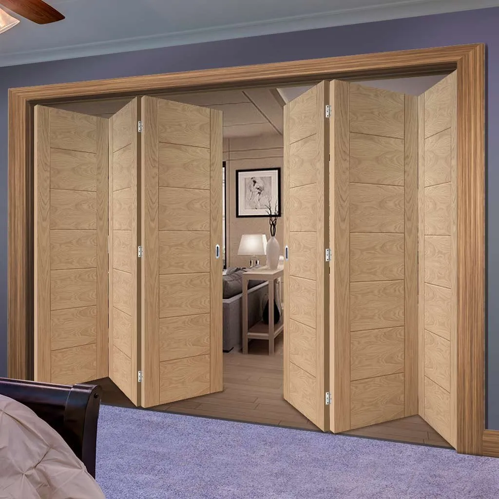 Bespoke Thrufold Palermo Oak Folding 3 3 Door - Panel Effect - Prefinished