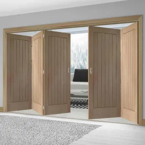 Bespoke Thrufold Suffolk Oak Folding 3 2 Door - Vertical Lining