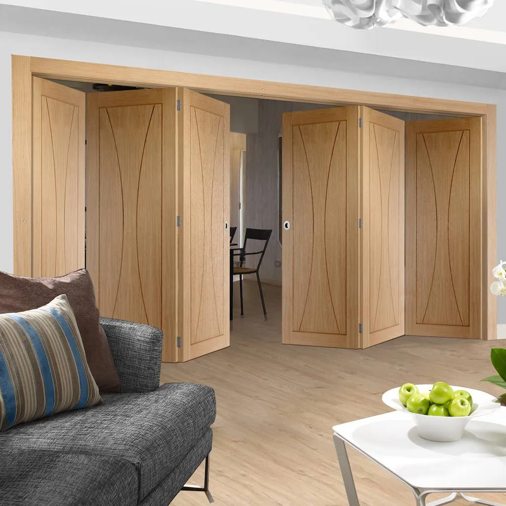 Bespoke Thrufold Verona Oak Flush Folding 3 3 Door - Prefinished