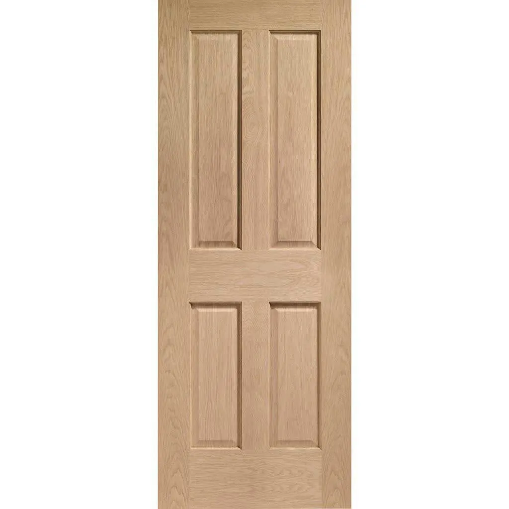 Bespoke Thrufold Victorian Oak 4 Panel Folding 2 2 Door - No Raised Mouldings