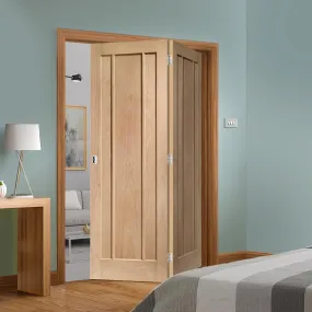 Bespoke Thrufold Worcester Oak 3 Panel Folding 2 0 Door - Prefinished