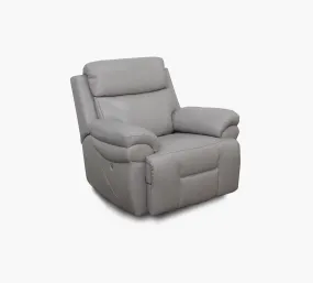 Bishop Silver Leather Zero Gravity Triple Power Recliner