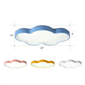 Blue Cartoon LED Acrylic Cloud Ceiling Flush Mount Light - Ideal for Living Room Lighting