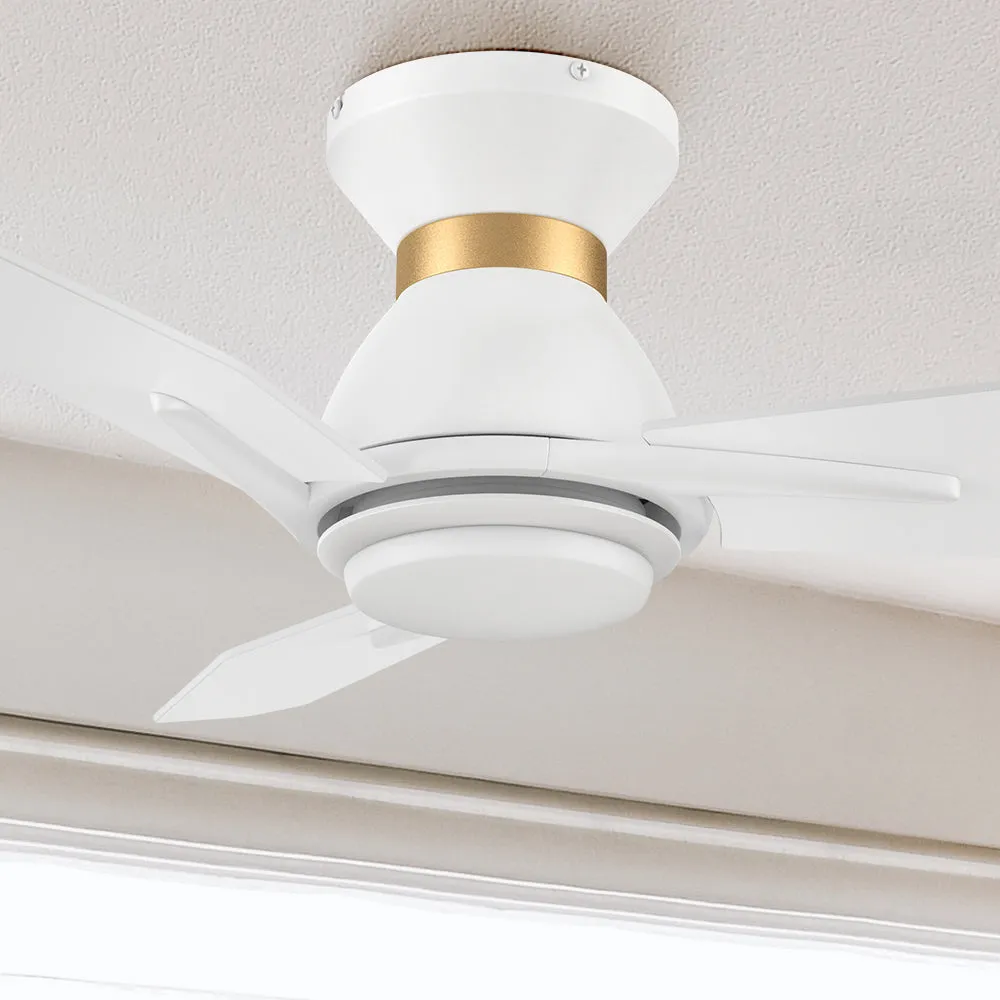 Brooks Smart Flush Mount Ceiling Fan with LED Light Outdoor Indoor 52”