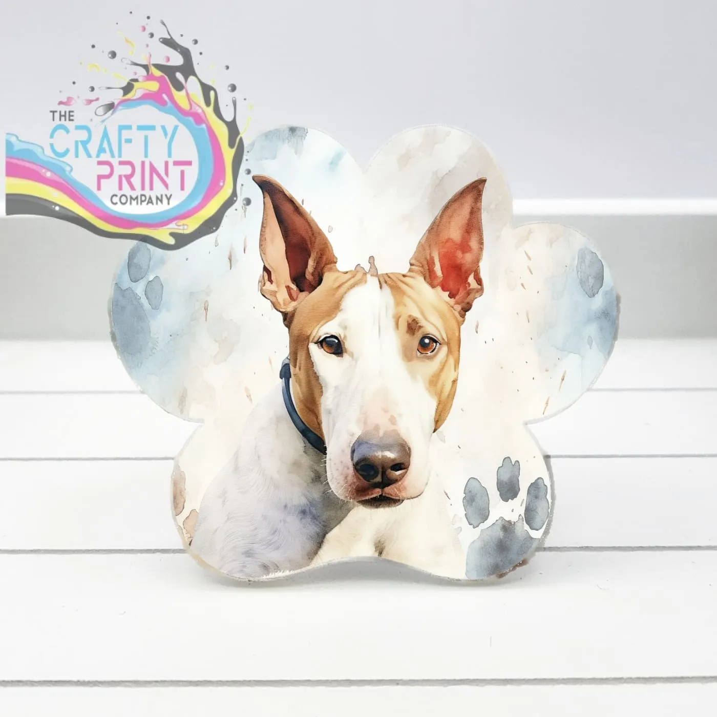 Bull Terrier Acrylic Paw Print Car Vent Clip on Air Freshener