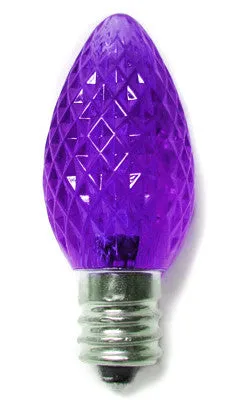 C7 LED Bulbs - Purple - 25 Pack