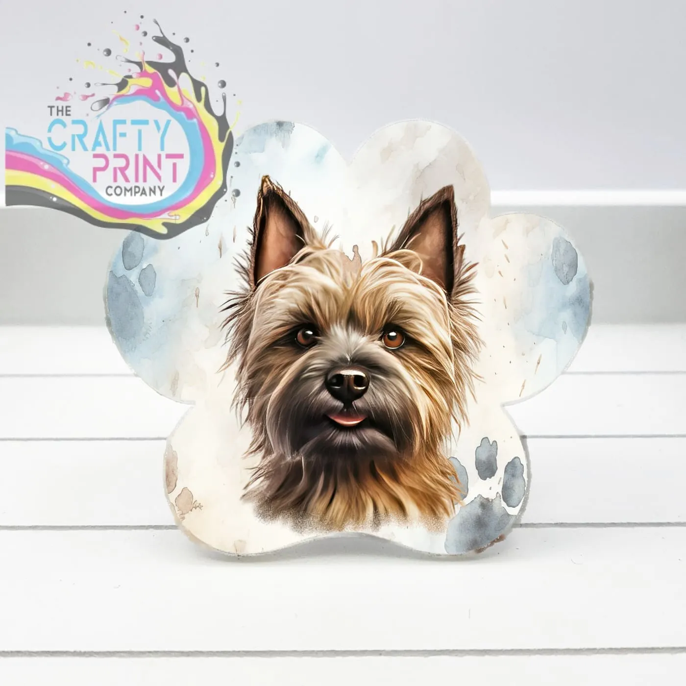 Cairn Terrier Acrylic Paw Print Car Vent Clip on Air Freshener