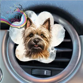 Cairn Terrier Acrylic Paw Print Car Vent Clip on Air Freshener