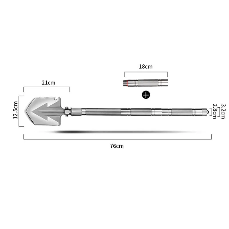 Car Emergency Kit  Multi Purpose Folding Manganese Steel Spade Survival Shovel Multitool Camping Shovel
