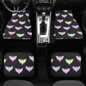 Car Floor Mats | Set of 4 | Universal size | All Weather proof | Affordable | Washable- Pastel Goth Halloween Bats