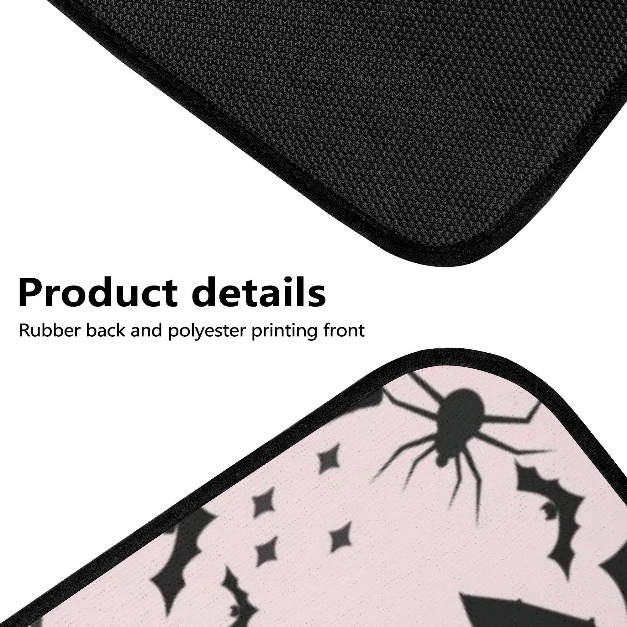 Car Floor Mats | Set of 4 | Universal size | All Weather proof | Affordable | Washable- Pastel Goth Spooky Boo