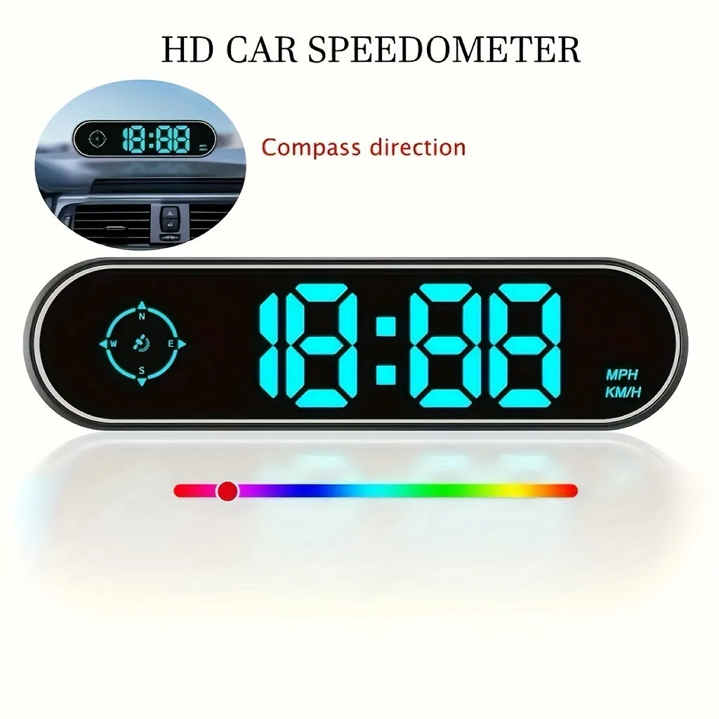 Car Universal Head Up Display, KM/H MPH Switching With Precise Speed, Southeast Northwest Direction, Time, Multiple Colors Adjustable