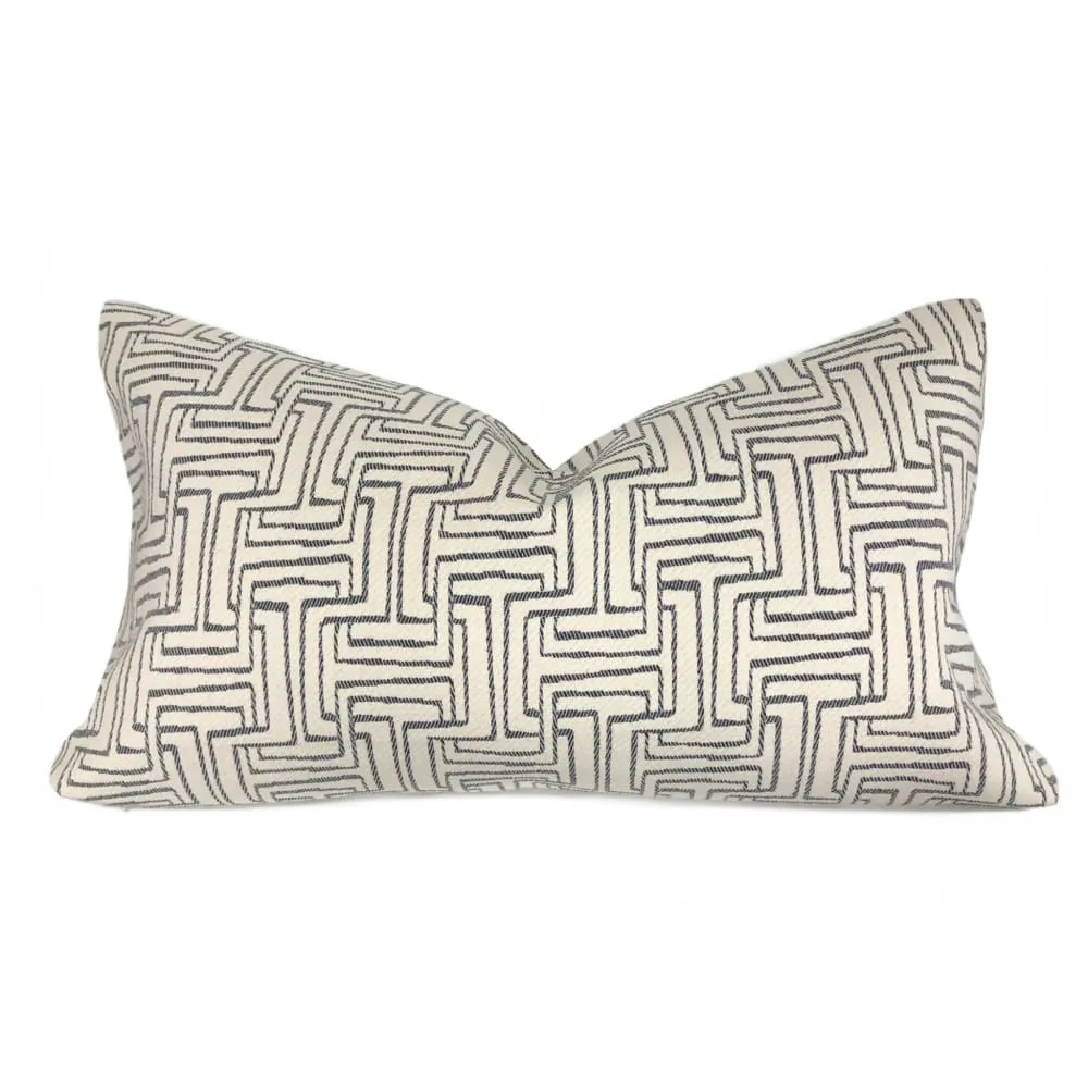 Carson Cream Gray Maze Pillow Cover