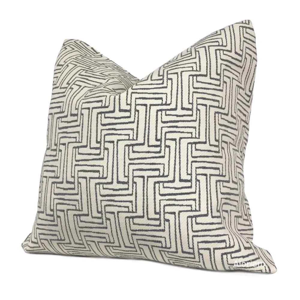 Carson Cream Gray Maze Pillow Cover